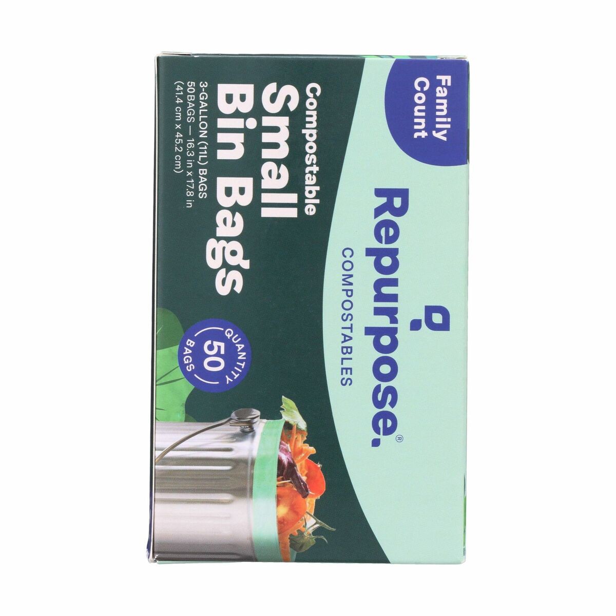 slide 8 of 9, Repurpose Bag, Extra Strong, Small Bin, Compostable, 3 Gallon, 50 ct