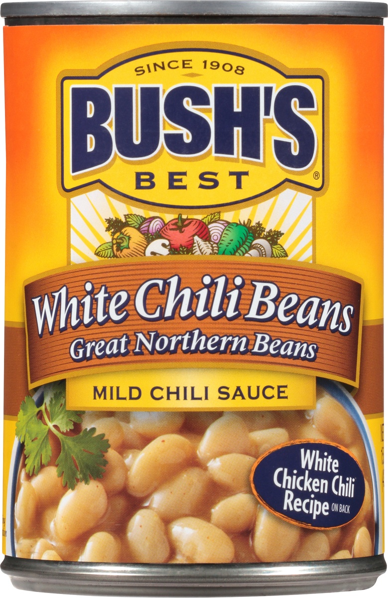 slide 7 of 8, Bush's Best White Chili Beans Great Northern Beans in a Mild Chili Sauce 15.5 oz. Can, 15.5 oz