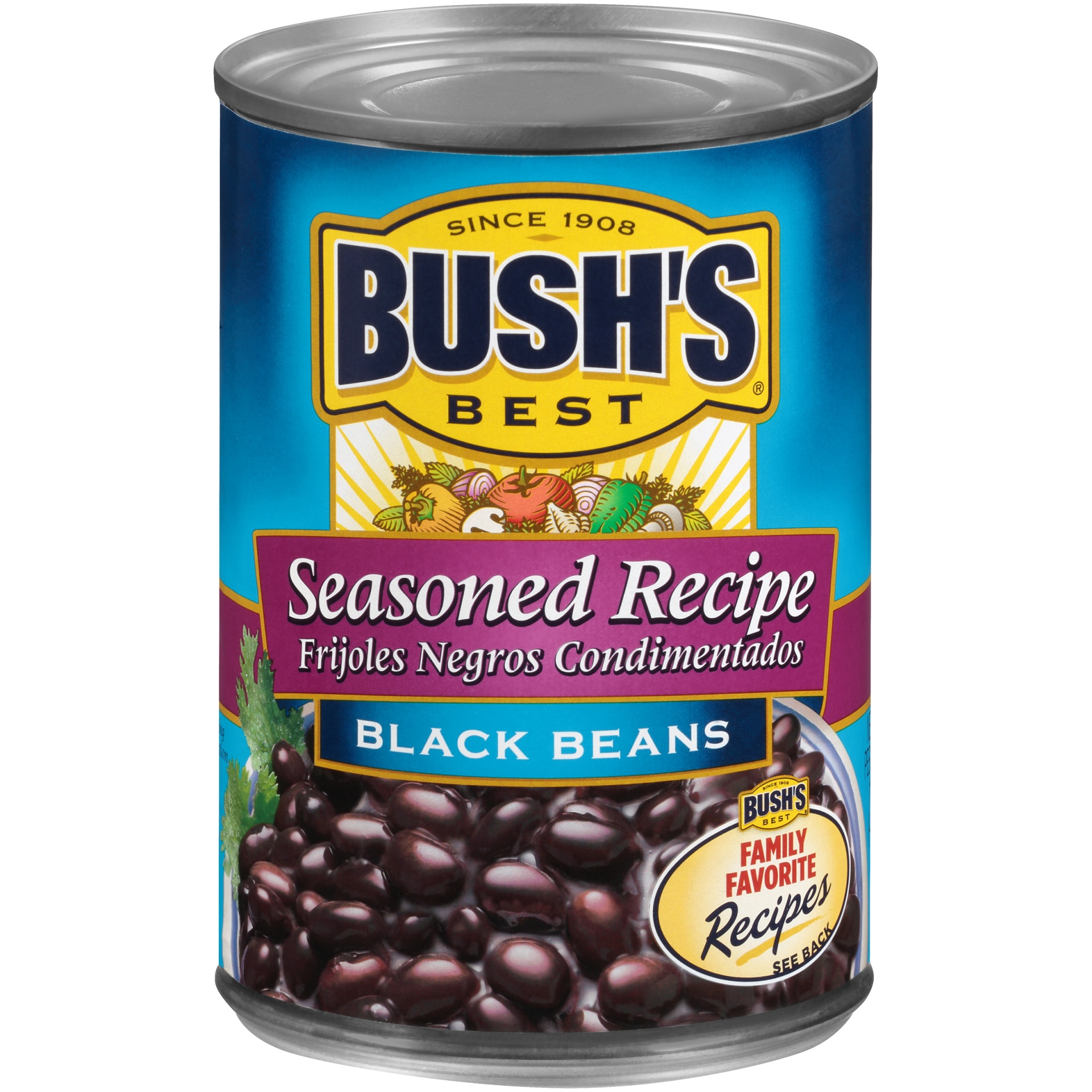 slide 2 of 6, Bush's Best Seasoned Recipe Black Beans 15 oz. Can, 15 oz
