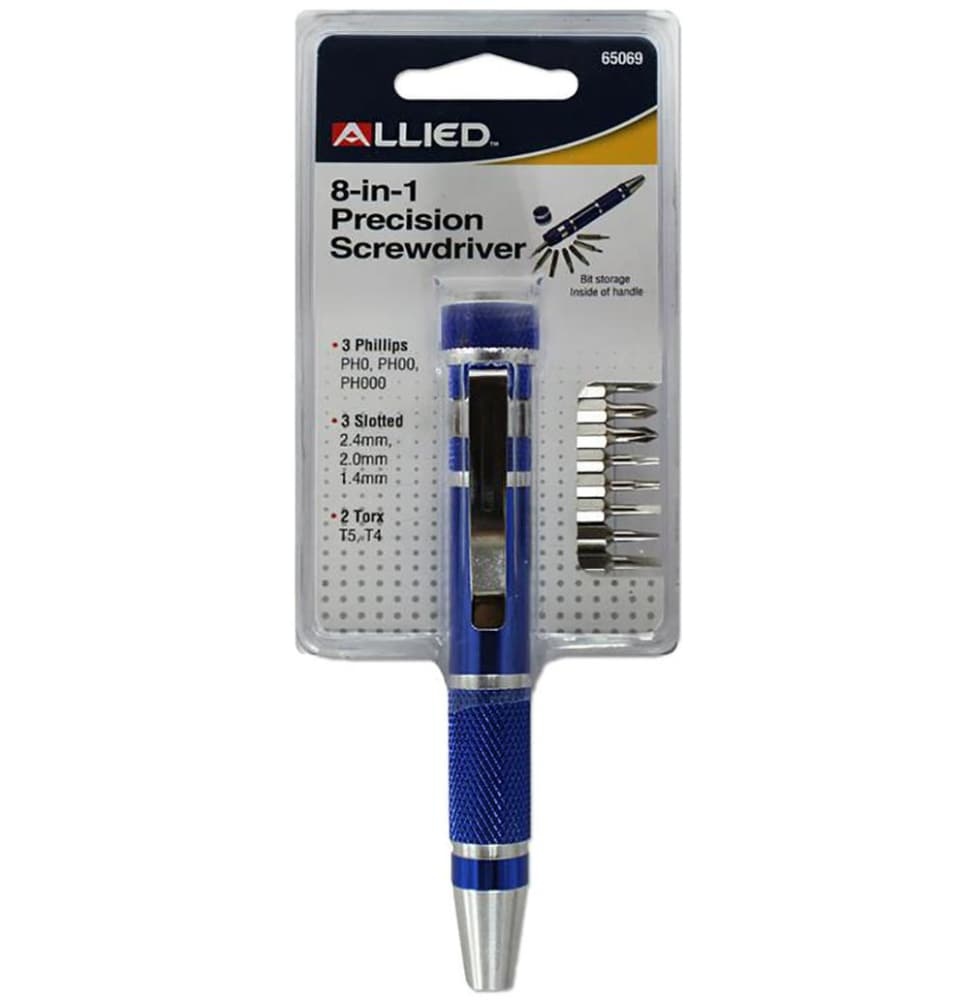 slide 1 of 1, Allied 8-In-1 Precision Screwdriver - Blue/Silver, 1 ct