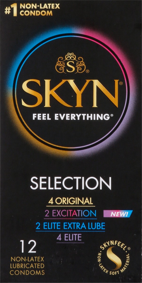 slide 6 of 8, SKYN Selection Lubricated Non-Latex Condoms Variety Pack 12 ea, 12 ct