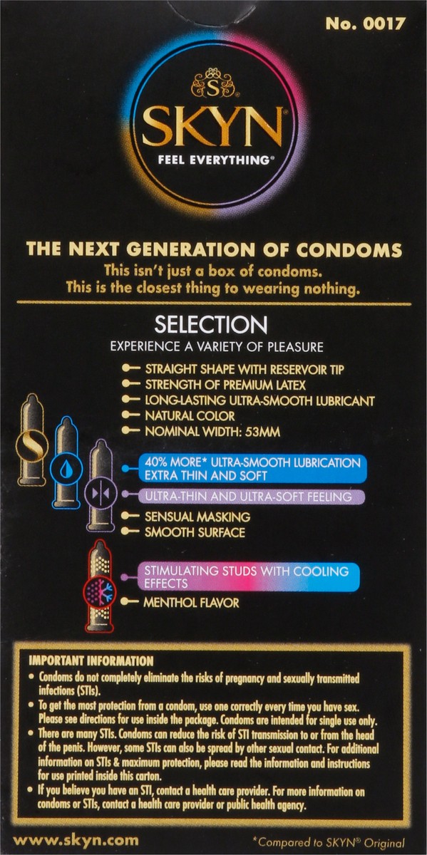 slide 4 of 8, SKYN Selection Lubricated Non-Latex Condoms Variety Pack 12 ea, 12 ct