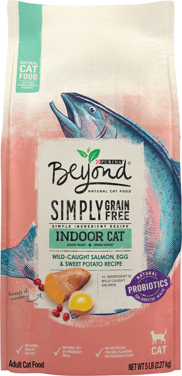 slide 6 of 8, Beyond Purina Beyond Grain Free, Natural Dry Cat Food, Simply Indoor Salmon, Egg & Sweet Potato Recipe, 5 lb