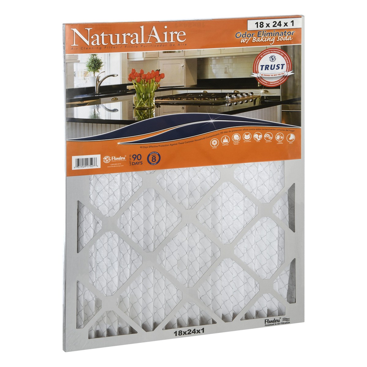 slide 9 of 11, NaturalAire 18 x 24 x 1 Odor Eliminator with Baking Soda Air Cleaning Filter 1 ea, 1 ct