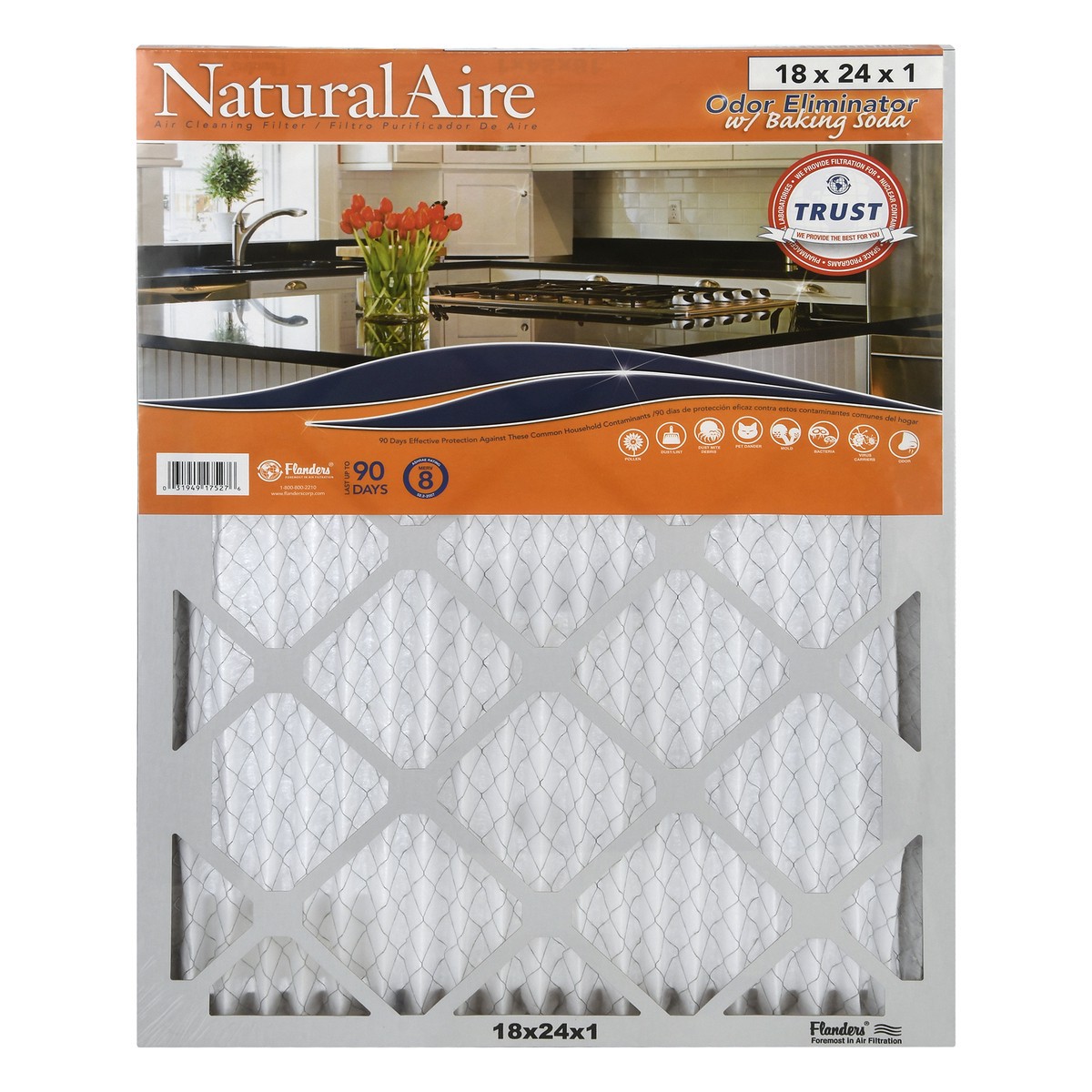 slide 11 of 11, NaturalAire 18 x 24 x 1 Odor Eliminator with Baking Soda Air Cleaning Filter 1 ea, 1 ct