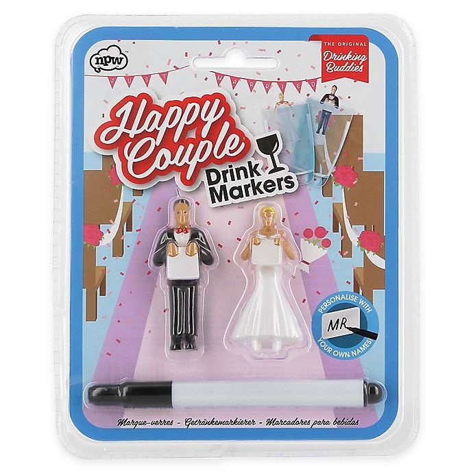 slide 1 of 1, NPW Drinking Buddies Happy Couple Drink Markers, 2 ct