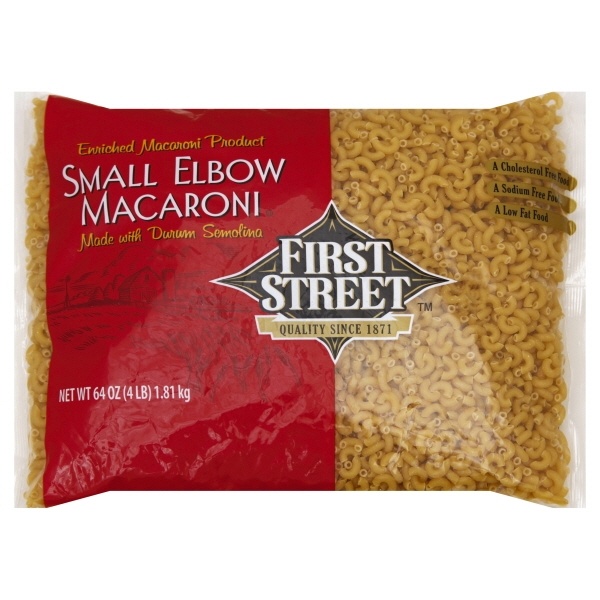 slide 1 of 1, First Street Elbow Macaroni, 4 lb