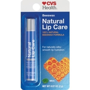slide 1 of 1, CVS Health Natural Lip Care Beeswax Slim Stick, 0.07 oz