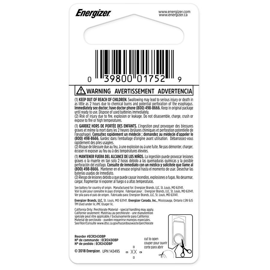 slide 5 of 5, Energizer ENER 2430 Watch Battery, 1 ct