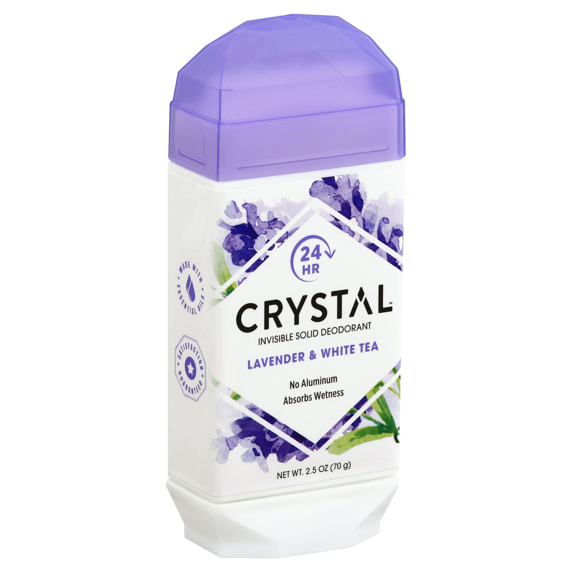slide 1 of 1, Crystal Deodorant Invisible Solid Lavender & White Tea, 2.5 oz