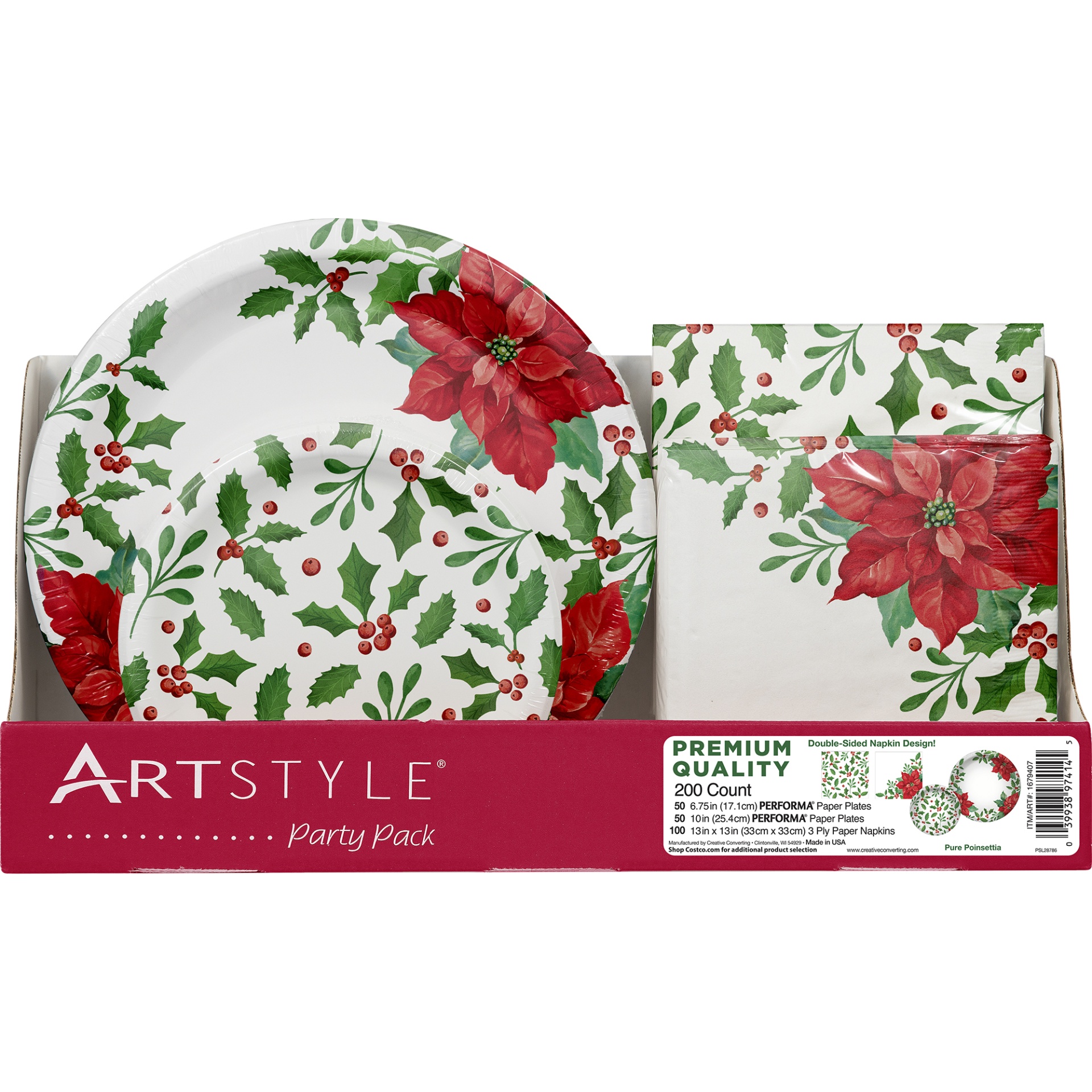 Hoffmaster Group Inc Holiday Party Pack Pure Ponsettia 200 ct Shipt