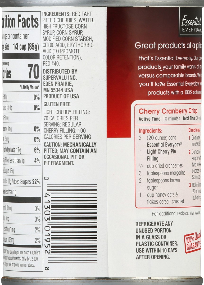 slide 3 of 6, Essential Everyday Lite Cherry Pie Filling, 20 oz