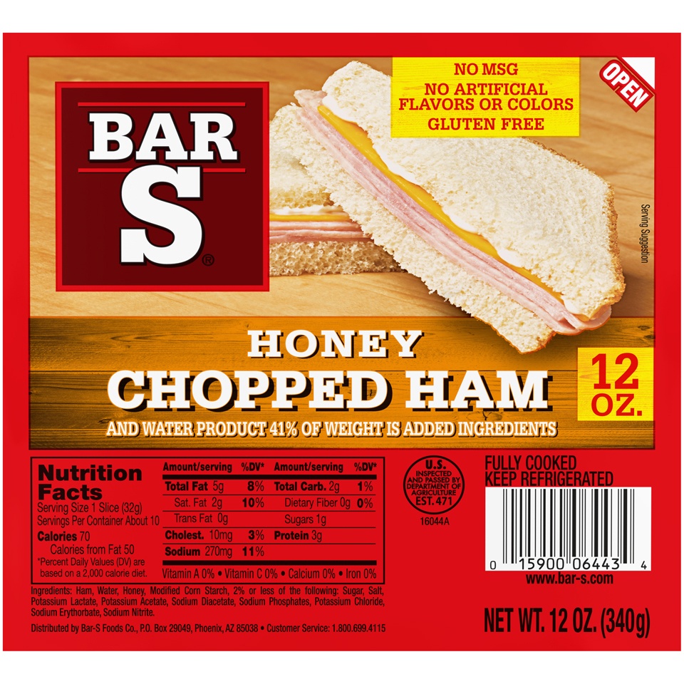 slide 1 of 7, Bar-S Chopped Honey Ham, 12 oz