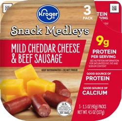 Kroger Snack Medley's Mild Cheddar Cheese & Beef Sausage
