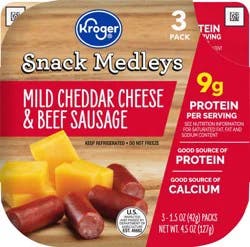 Kroger Snack Medley's Mild Cheddar Cheese & Beef Sausage