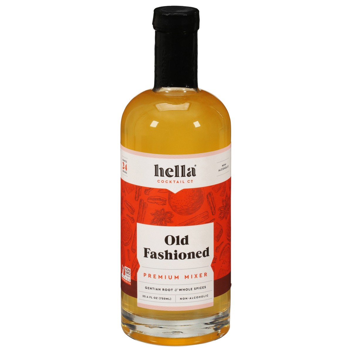 slide 1 of 9, Hella Cocktail Co. Old Fashioned Gentian Root & Whole Spices Premium Mixer 25.4 fl oz, 25.4 fl oz