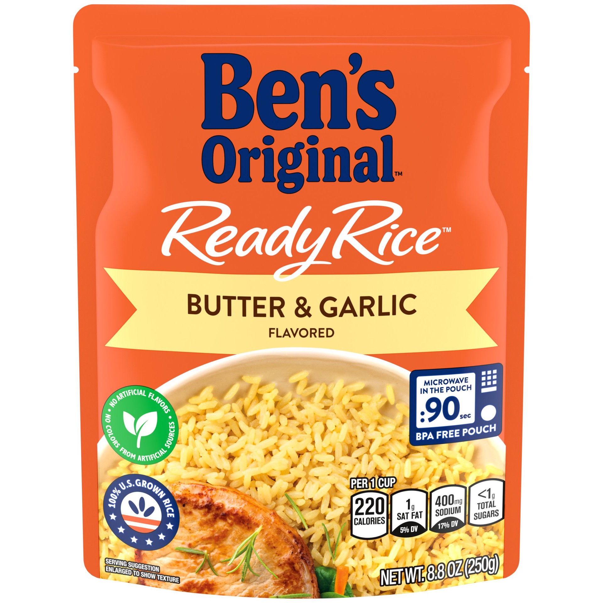 slide 1 of 9, Ben´s Original Ready Rice, Butter & Garlic pouch - 8.8 oz, 8.8 oz