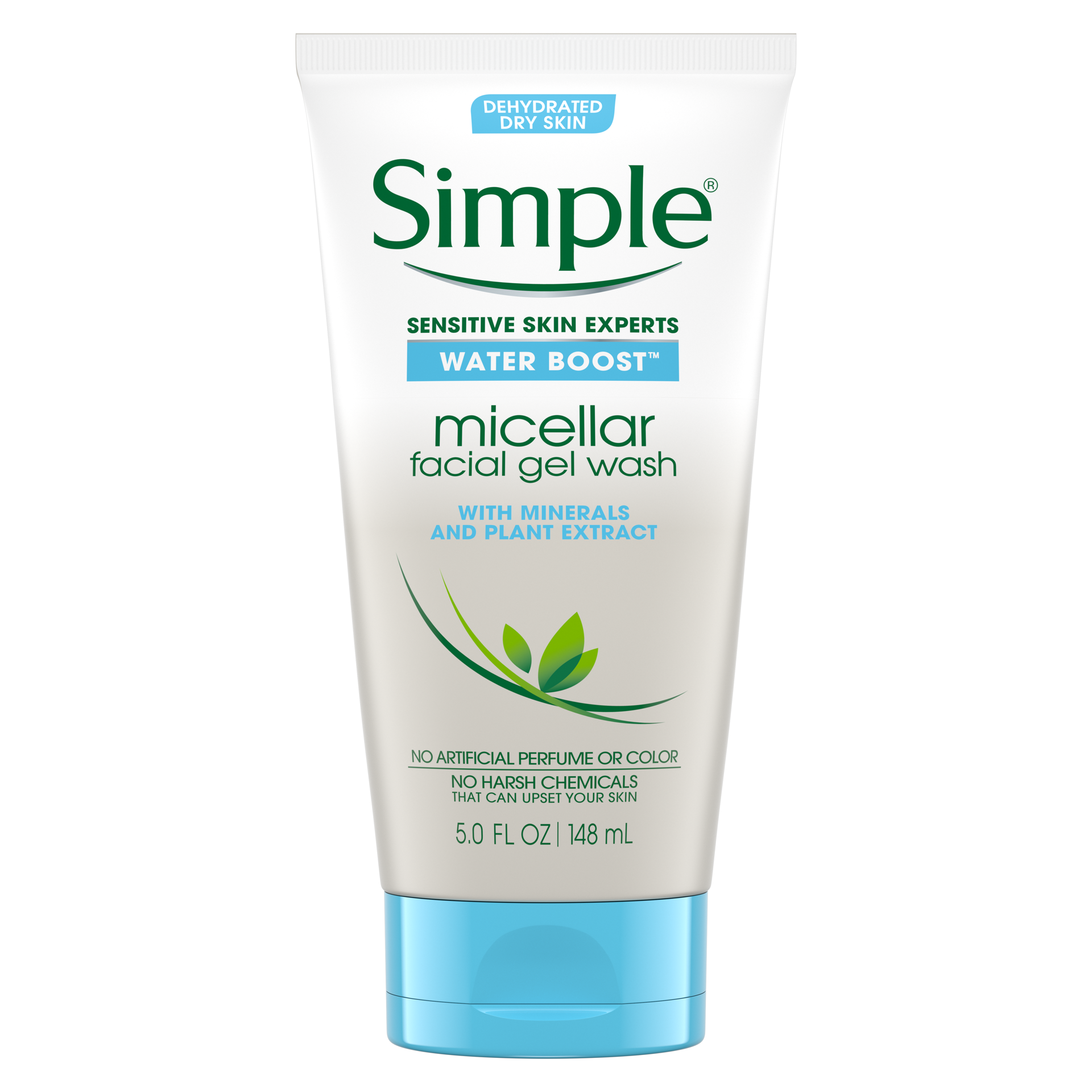 slide 2 of 4, Simple Water Boost Micellar Facial Gel Wash Sensitive Skin, 5 oz, 5 oz