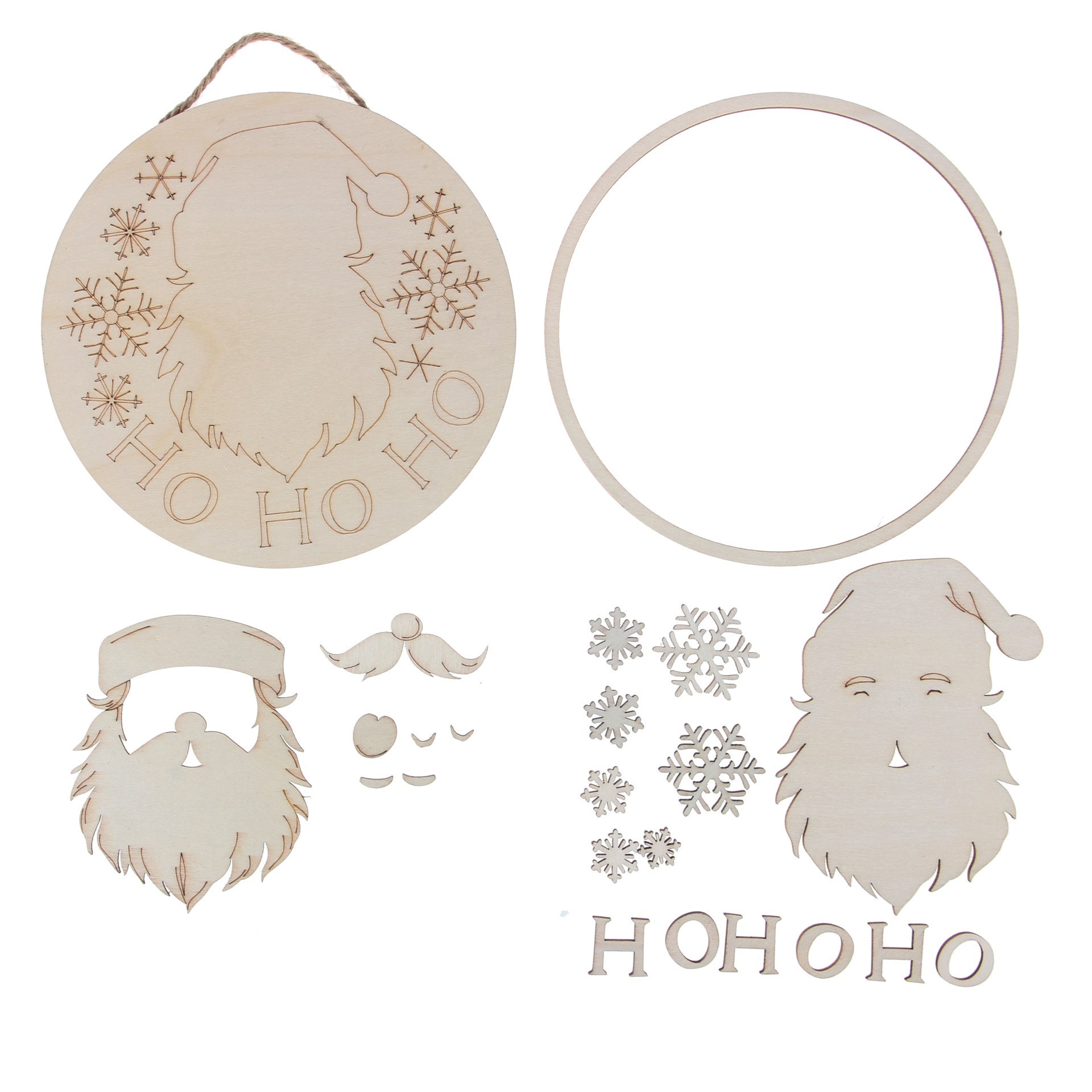 slide 4 of 4, 6" Santa Plaque Diy Wood Decor Kit By Make Market, 6 in x 6 in