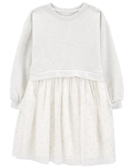 slide 1 of 3, Carters Kid Long-Sleeve Fleece Dress Ivory 12, 1 ct