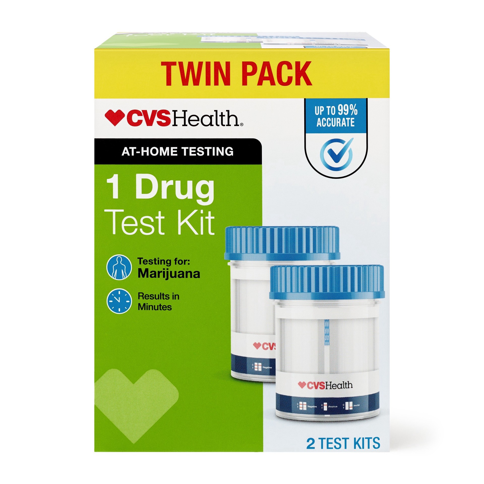 slide 1 of 1, CVS Health Home Drug Test Kit, Marijuana, 2 Pack, 2 ct