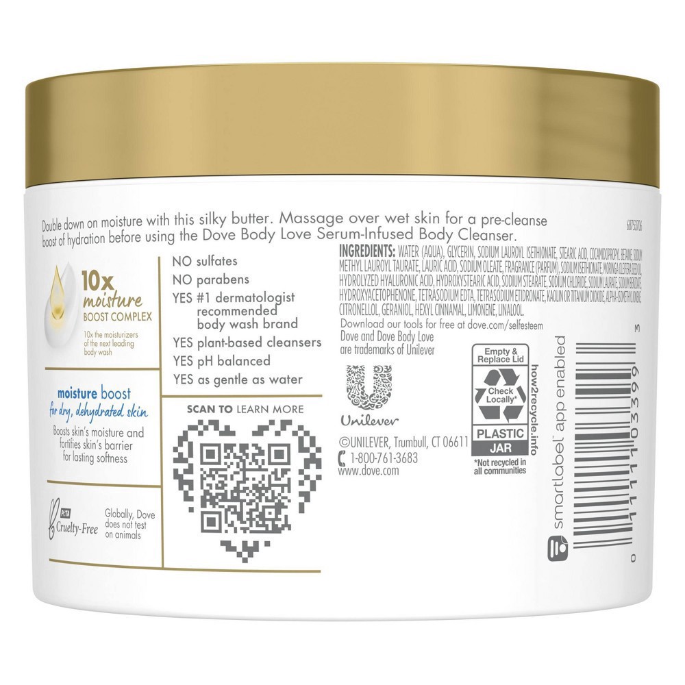 slide 2 of 6, Dove Body Love Shower Cleansing Butter Moisture Boost Cleanser, 10 oz, 10 oz