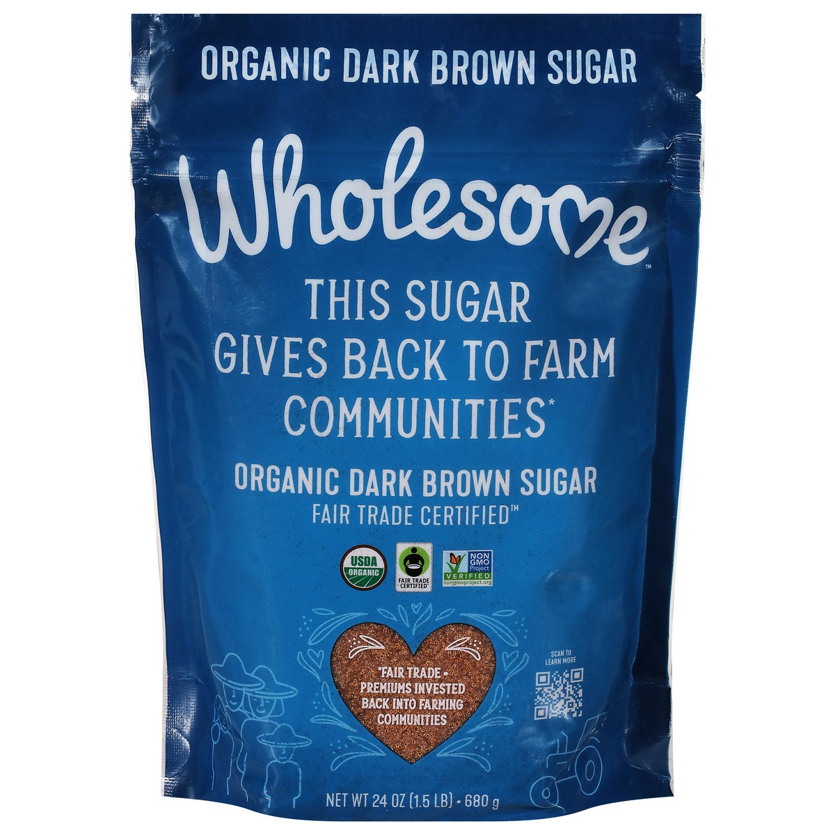 slide 1 of 9, Wholesome Dark Brown Organic Sugar 24 oz, 24 oz