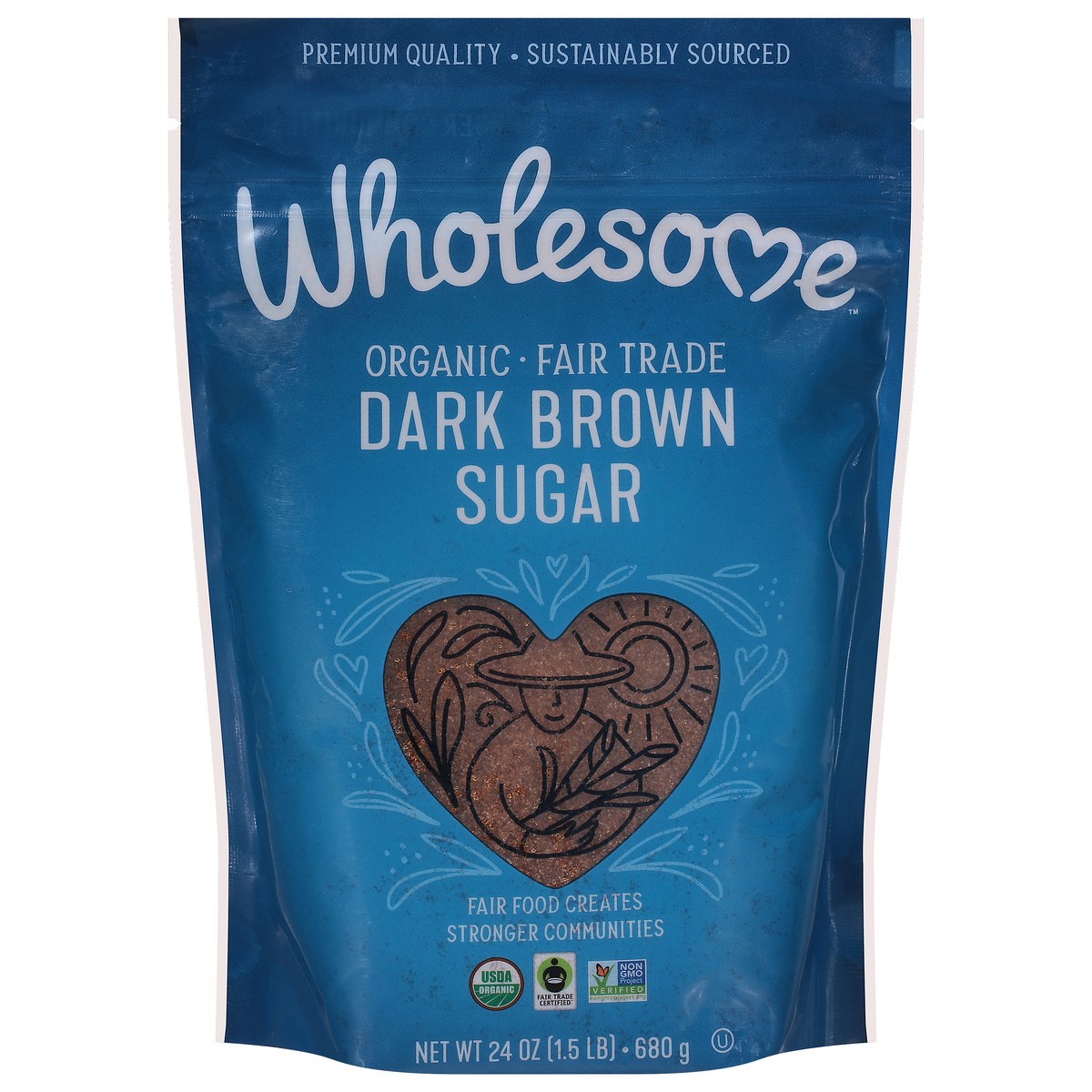 slide 1 of 9, Wholesome Organic Live Sweetly Organic Dark Brown Sugar, 24 oz