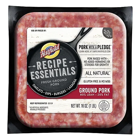 slide 1 of 1, Hatfield Frozen Ground Pork Brick, 16 oz, 16 oz