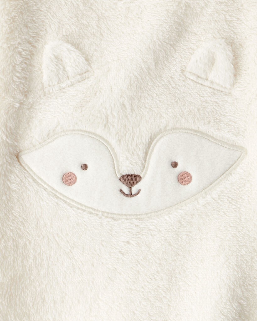 slide 2 of 2, Carter's Carters Baby Girl Fox Velour Long-Sleeve Snug Fit Jumpsuit - Cream Cream 12M, 1 ct