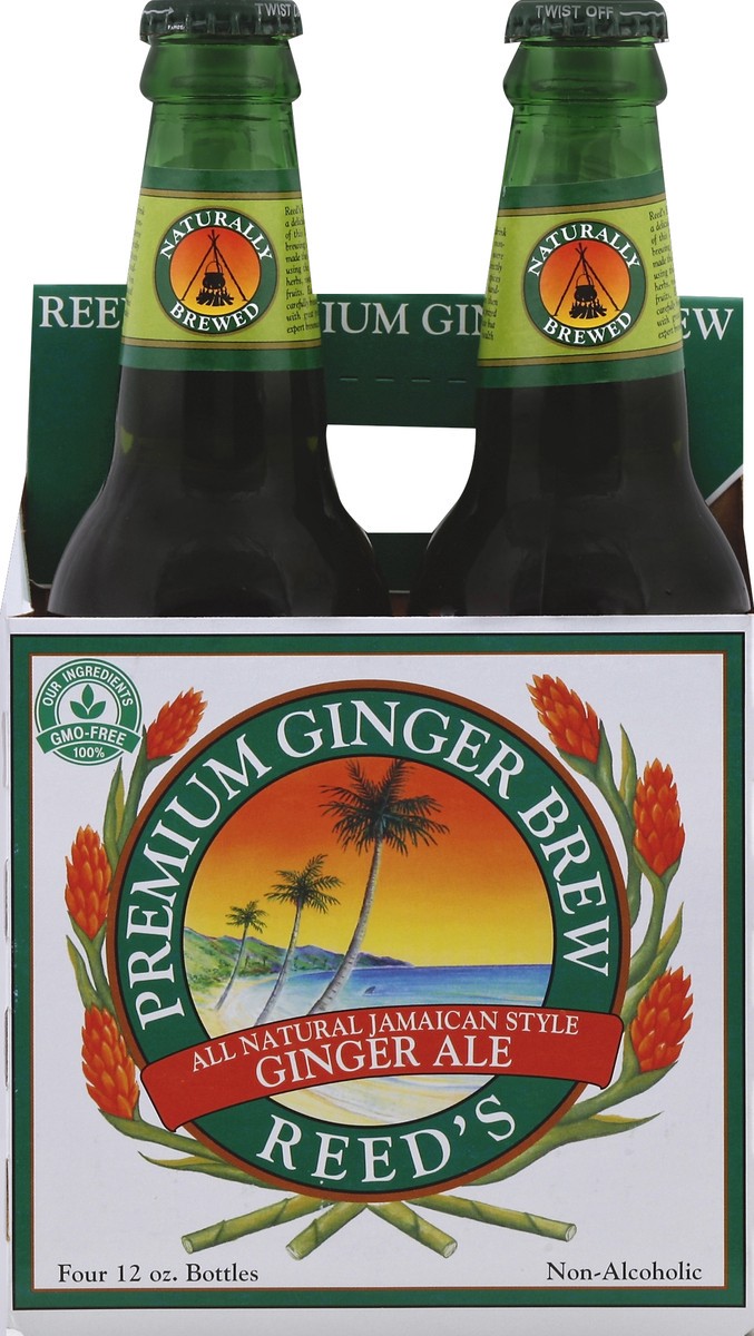 slide 1 of 4, Reed's Premium Non-Alcoholic Beer 4 - 12 fl oz Bottles, 4 ct