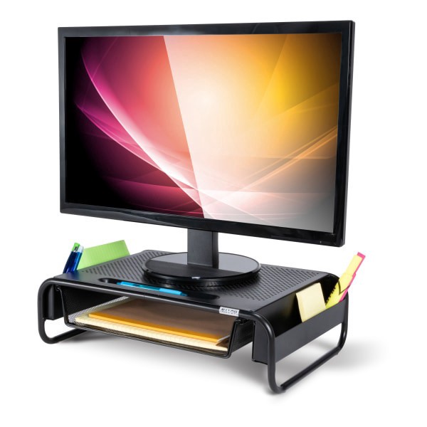 slide 3 of 10, Allsop Organizer 5 Monitor Stand With Drawer, Pearl Black, 1 ct