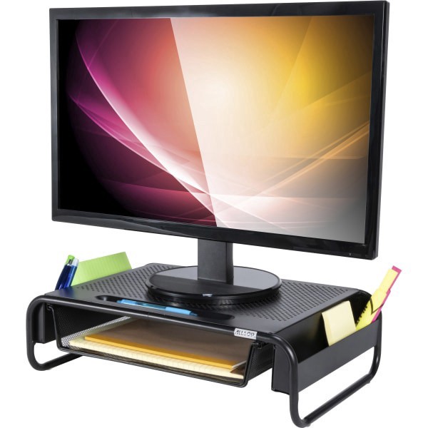 slide 10 of 10, Allsop Organizer 5 Monitor Stand With Drawer, Pearl Black, 1 ct