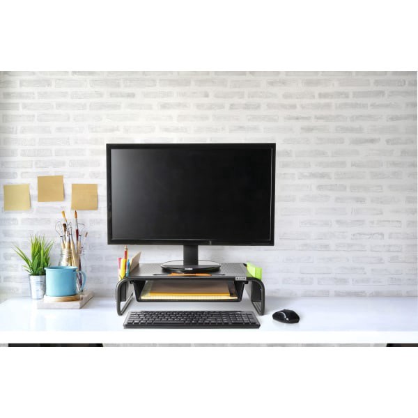 slide 7 of 10, Allsop Organizer 5 Monitor Stand With Drawer, Pearl Black, 1 ct