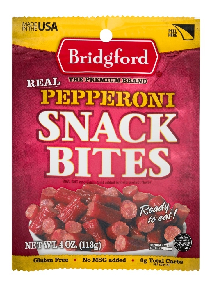 slide 1 of 1, Bridgford Pepperoni Snack Bites, 4 oz