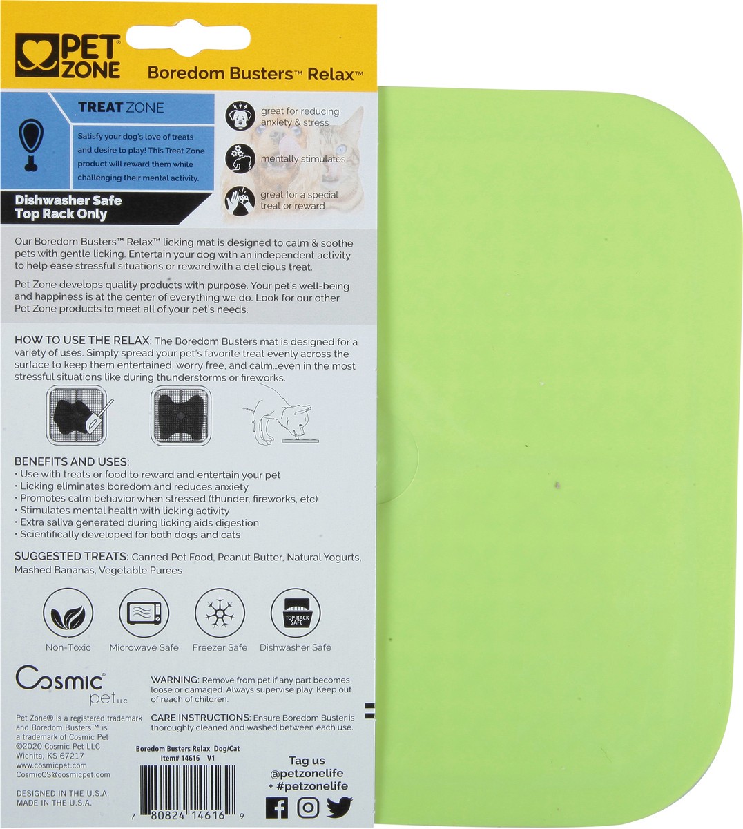 slide 11 of 12, Pet Zone Boredom Busters Relaxing Licking Mat, 1 ct