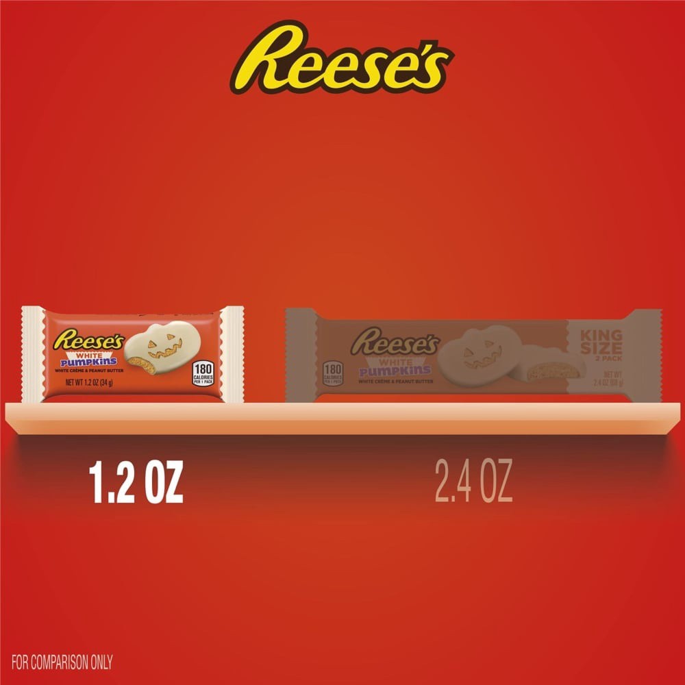 slide 6 of 6, REESE'S White Creme Peanut Butter Pumpkins, Halloween Candy Pack, 1.2 oz, 1.2 oz