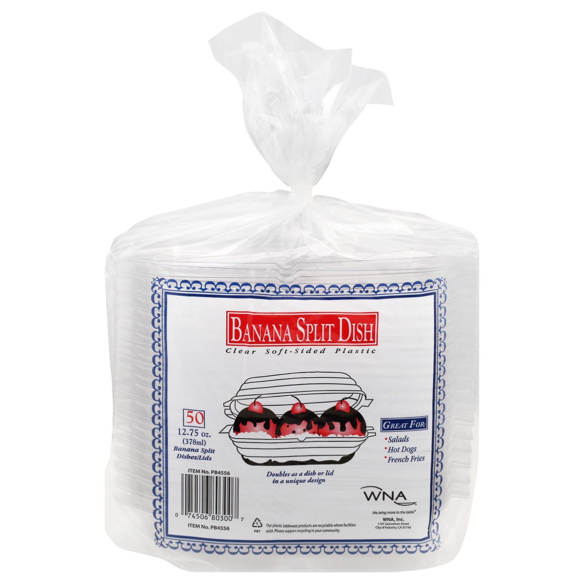 slide 11 of 11, WNA 12.75 Ounce Banana Split Dish 50 ea, 50 ct