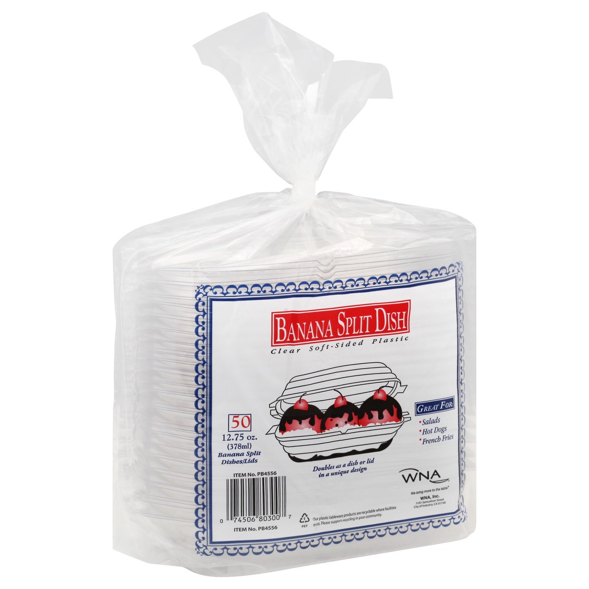 slide 9 of 11, WNA 12.75 Ounce Banana Split Dish 50 ea, 50 ct