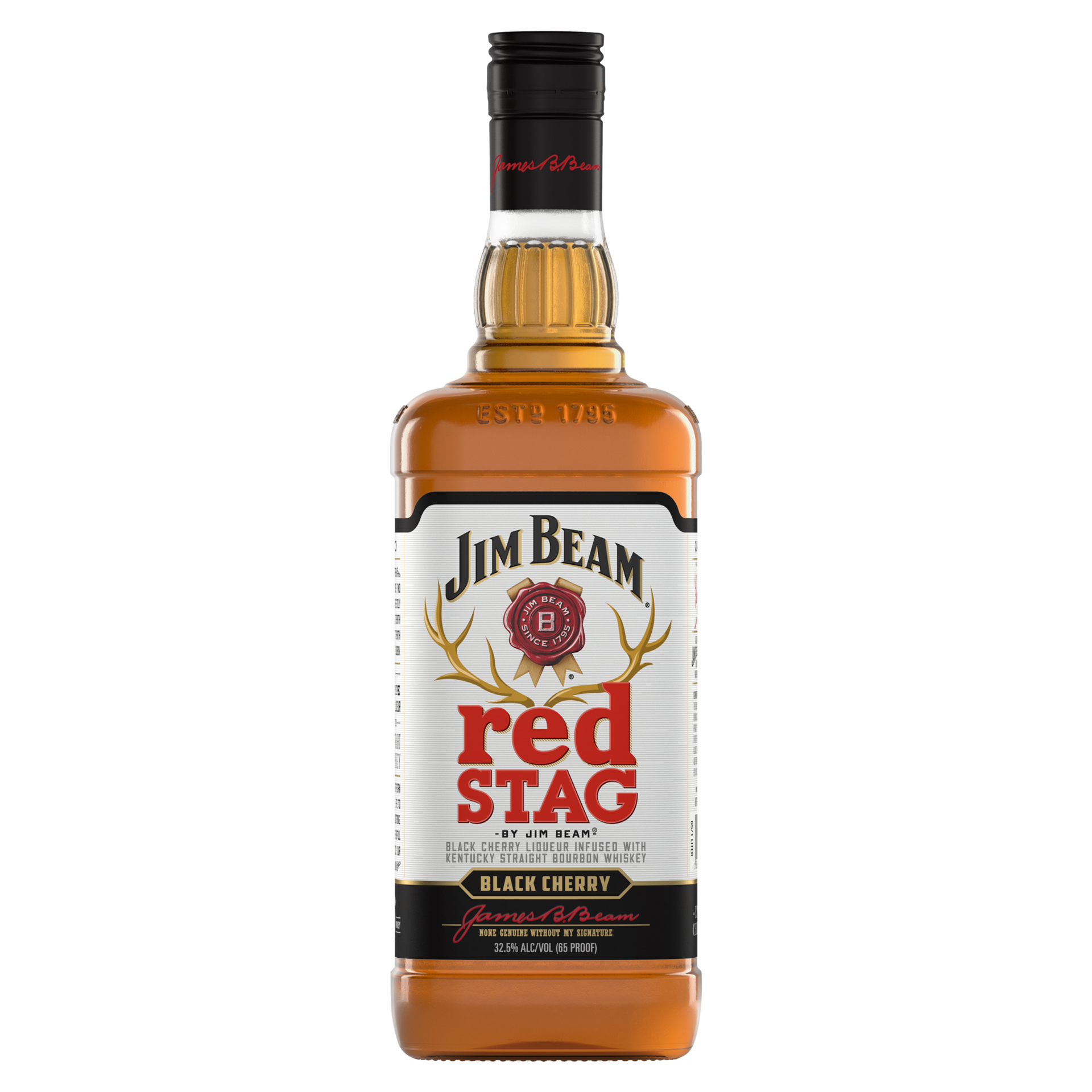 slide 2 of 4, Jim Beam Red Stag Black Cherry Liqueur with Kentucky Straight Bourbon Whiskey 1 L, 1 liter