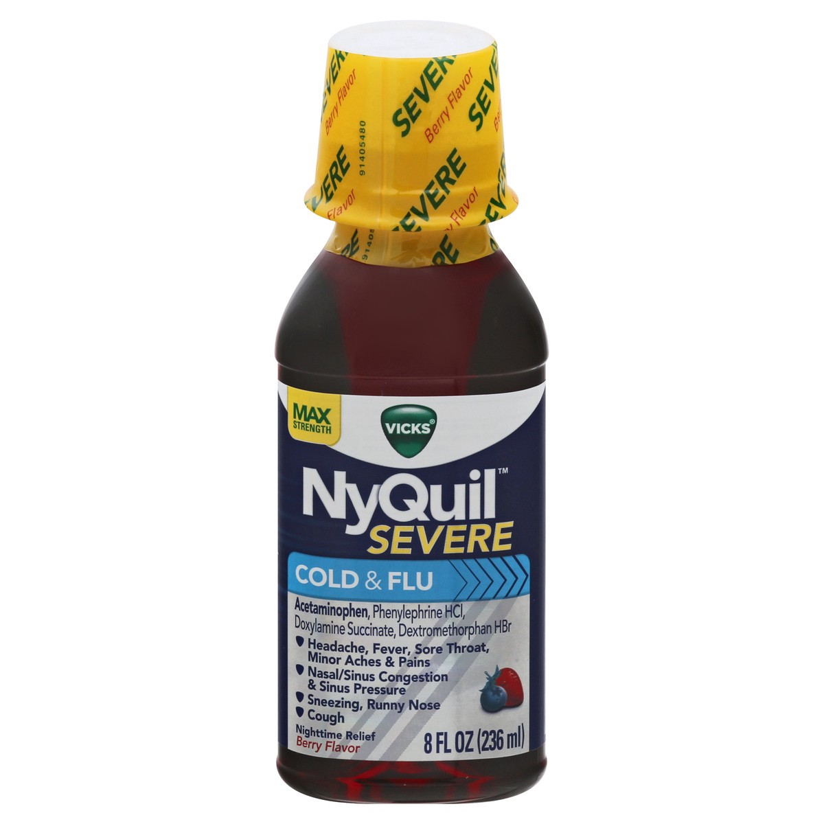 slide 1 of 9, Vicks Nyquil Severe Cold Fluld, 8 fl oz