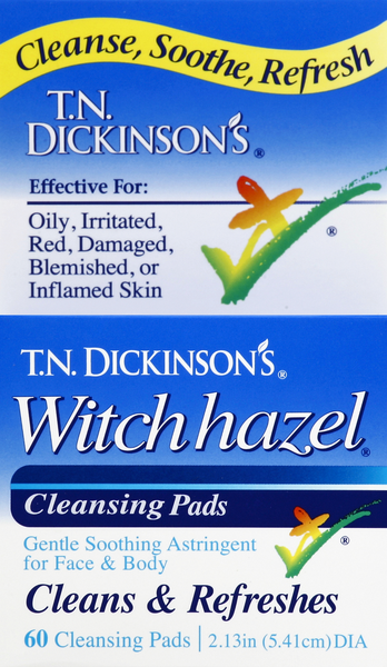 slide 1 of 1, T.N. Dickinson's Witch Hazel Cleansing Pads, 60 ct