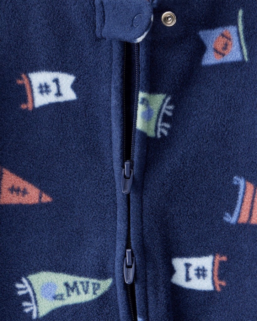 slide 3 of 3, Carter's Baby Boy Sports Print Loose Fit Long-Sleeve Sleep & Play - Navy Blue Blue 3M, 1 ct