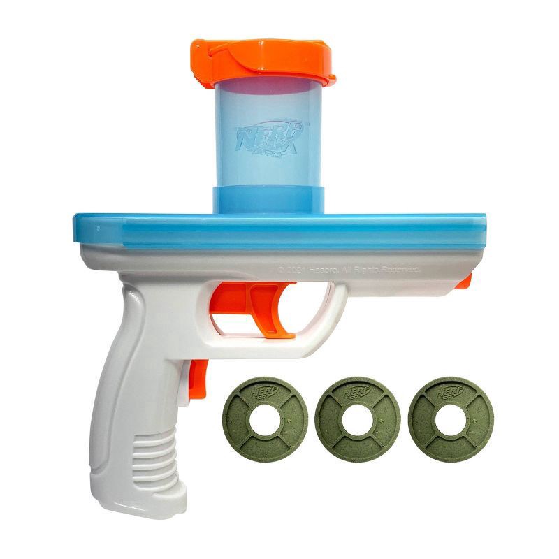 slide 5 of 5, Nerf Cat 7.88" Catnip Blaster with Discs Cat Toy - 4ct, 4 ct