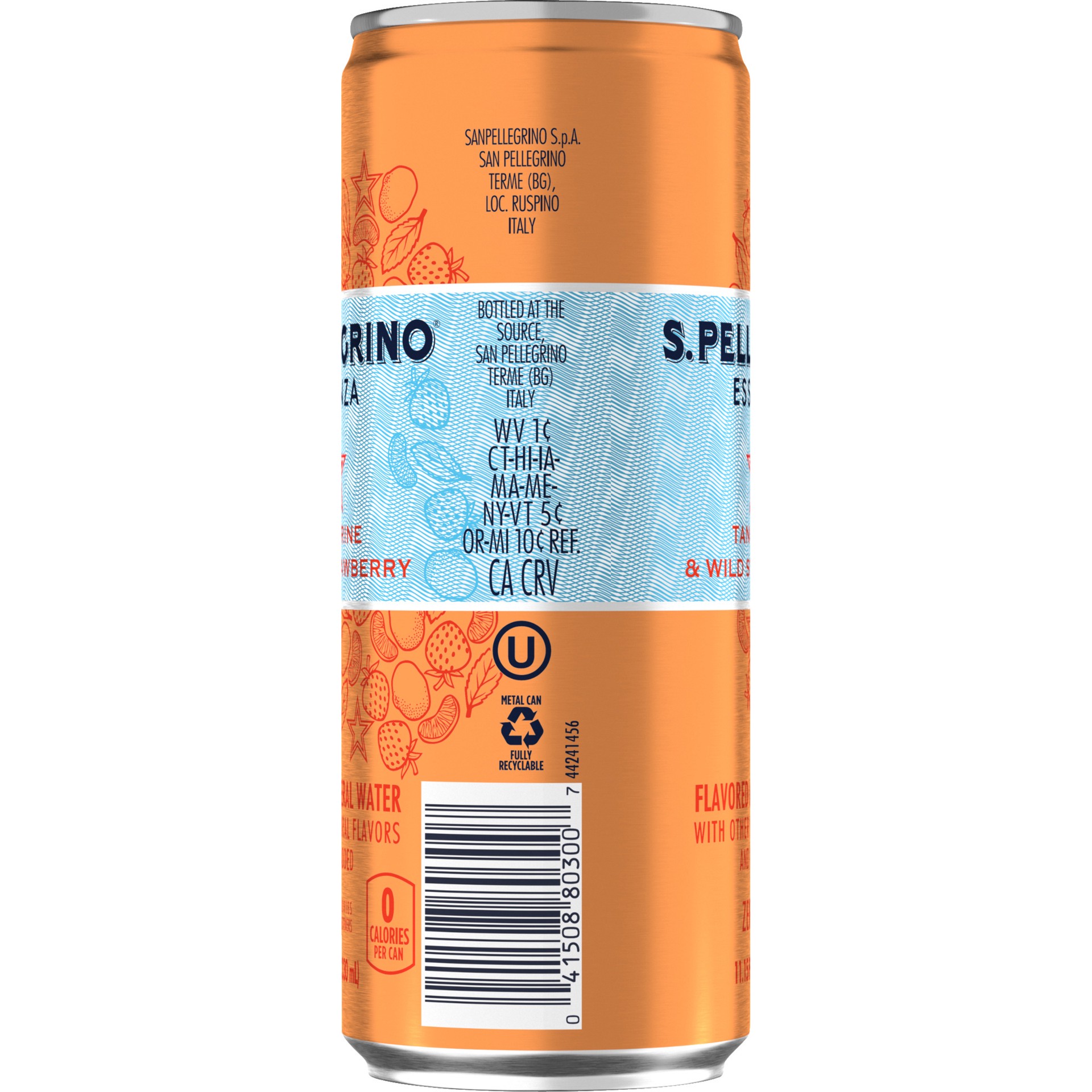 slide 3 of 7, S.Pellegrino San Pellegrino Essenza Tangerine Strawberry Mineral Water Can- 11.15 fl oz, 11.15 fl oz
