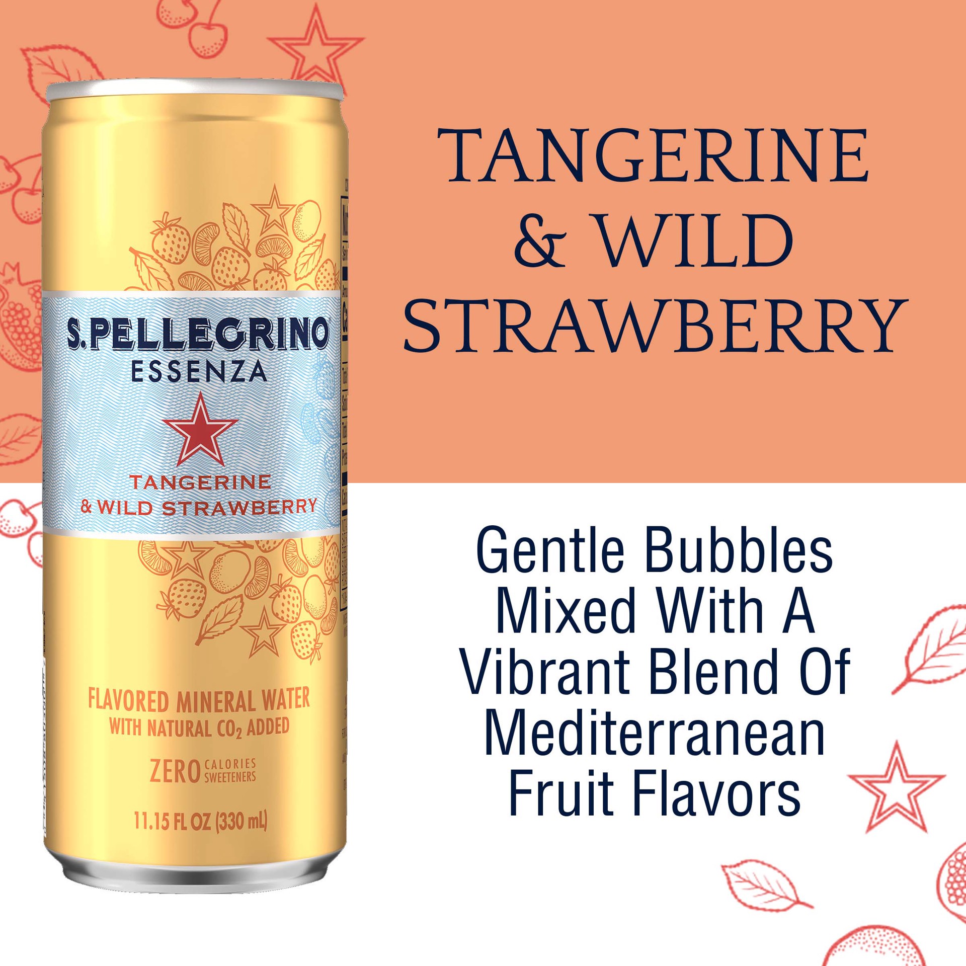 slide 3 of 3, S.Pellegrino San Pellegrino Essenza Tangerine Strawberry Mineral Water Can- 11.15 fl oz, 11.15 fl oz