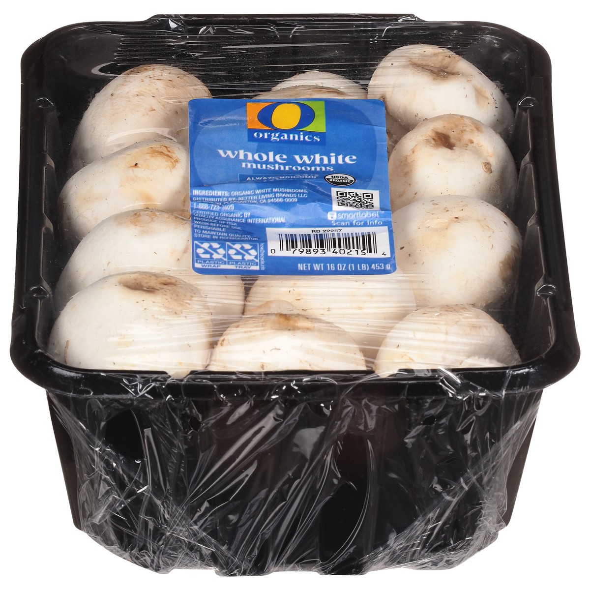 slide 1 of 10, O Organics Organic Mushrooms White Whole, 