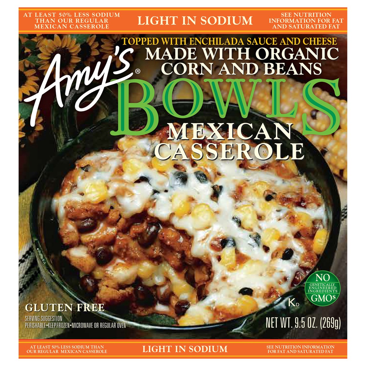 slide 1 of 7, Amy's Light in Sodium Mexican Casserole Bowl, 9.5 oz