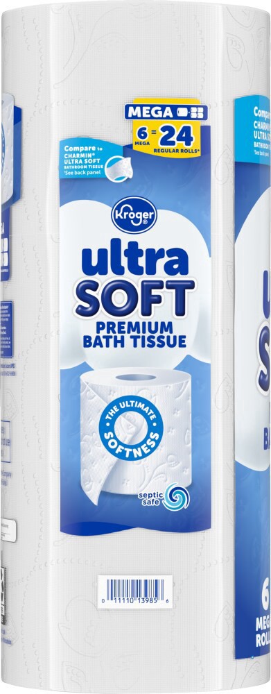 slide 3 of 4, Kroger Ultra Soft Premium Toilet Paper Mega Rolls, 6 ct