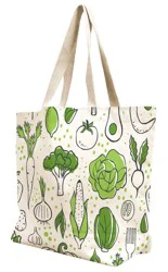 Earth Wise Earthwise Green Veggies Import Canvas Bag